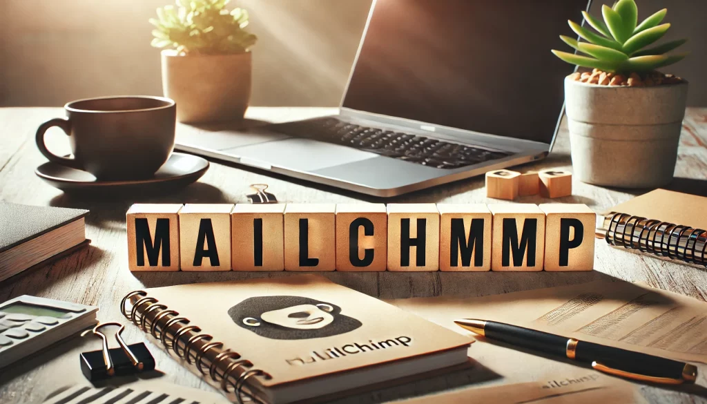 Mailchimp spelled with blocks