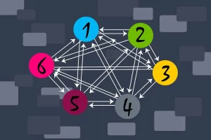 Colorful numbered nodes network