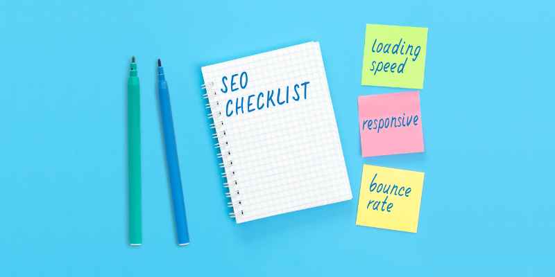 SEO checklist with markers