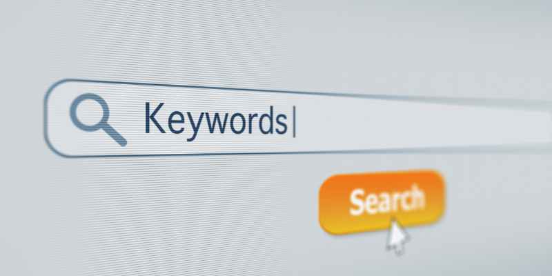 Search bar with keywords